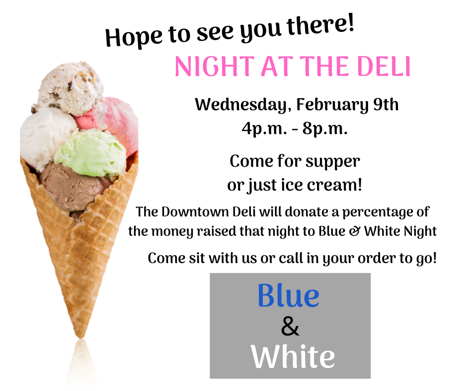 Blue and White night at the deli on Feb 9 2022