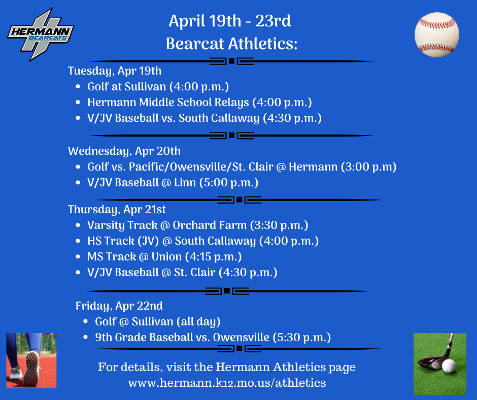 Bearcat Athletics April 19 - 23rd 2022