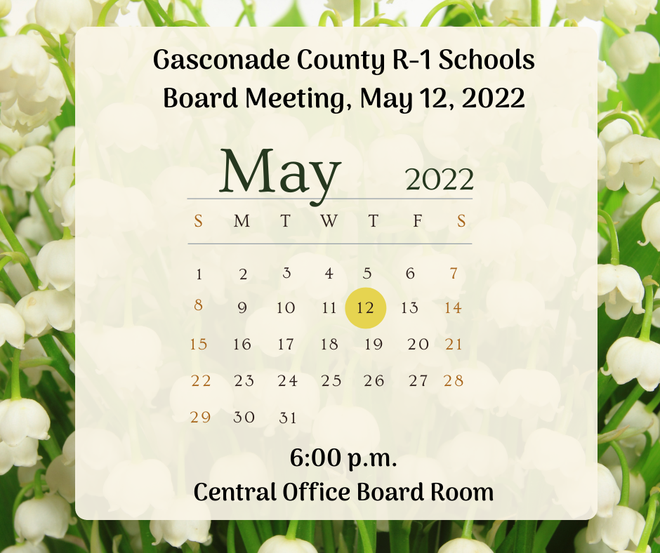 GCR1 Board Meeting is May 12, 2022