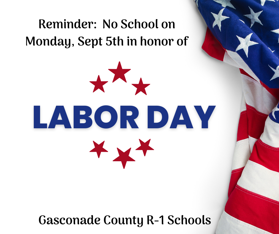 Reminder - No school on Sept 5 2022 for Labor Day