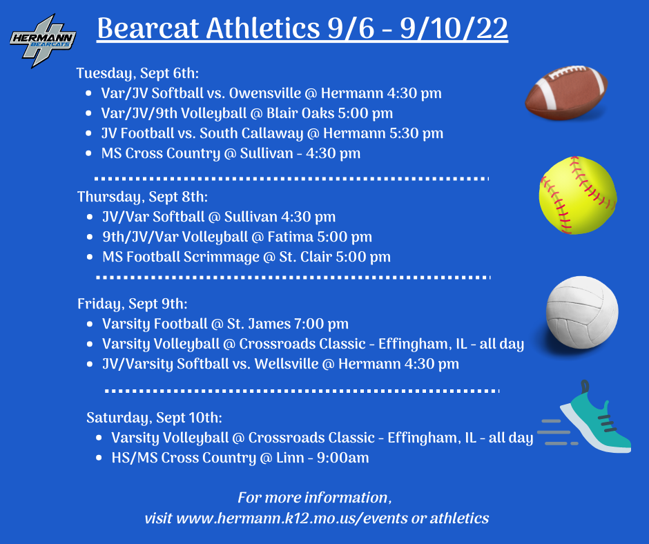 Bearcat Athletics for Sept 6 - 10, 2022