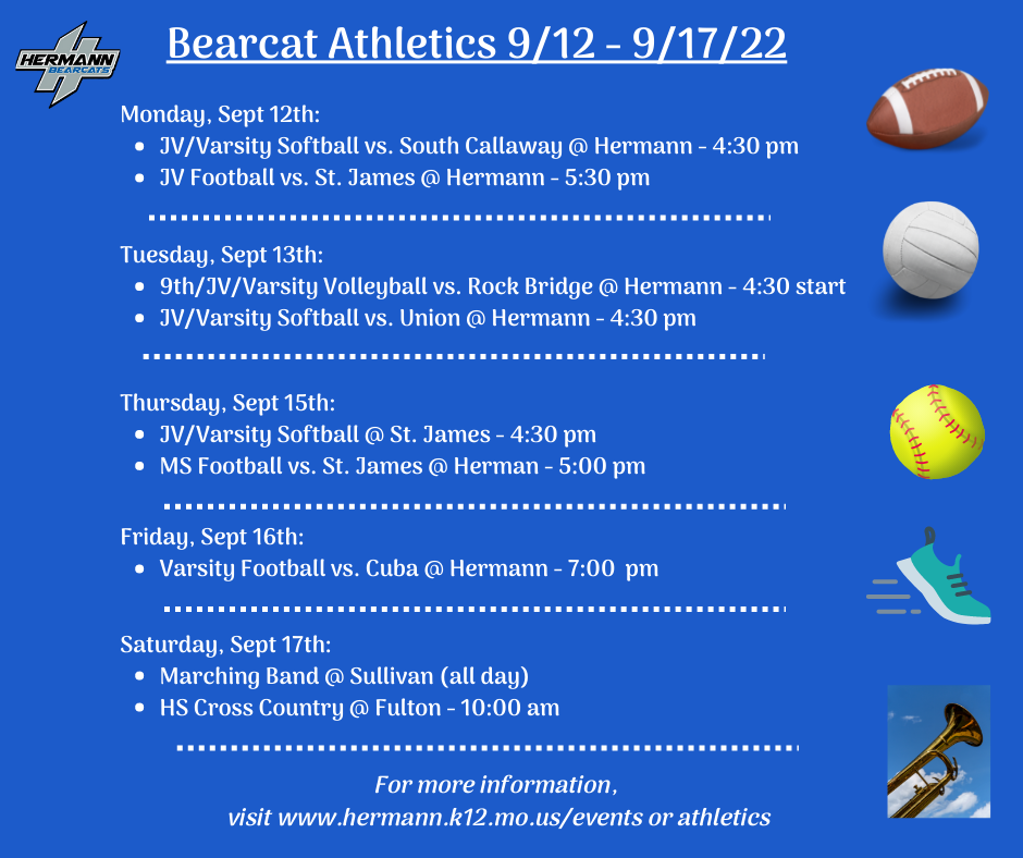 Bearcat Athletics - 9-12 to 9-17-22