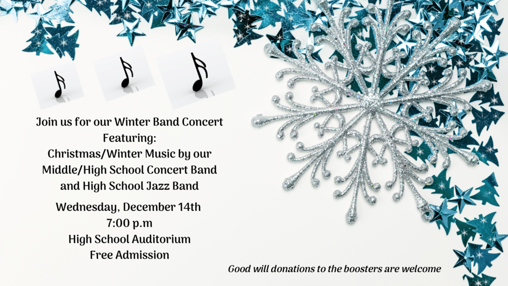 Winter Band Concert- December 14, 2022 at 7pm