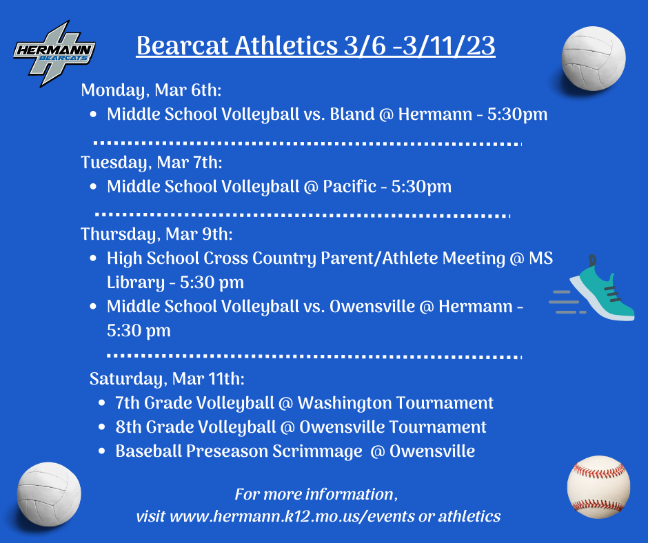 Bearcat Athletics March 6 - 11,  2023