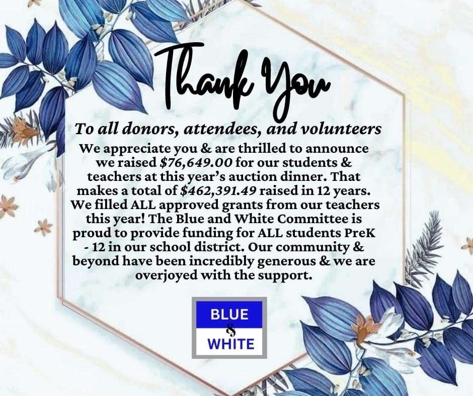 Blue and White Night Thank you - March 2023