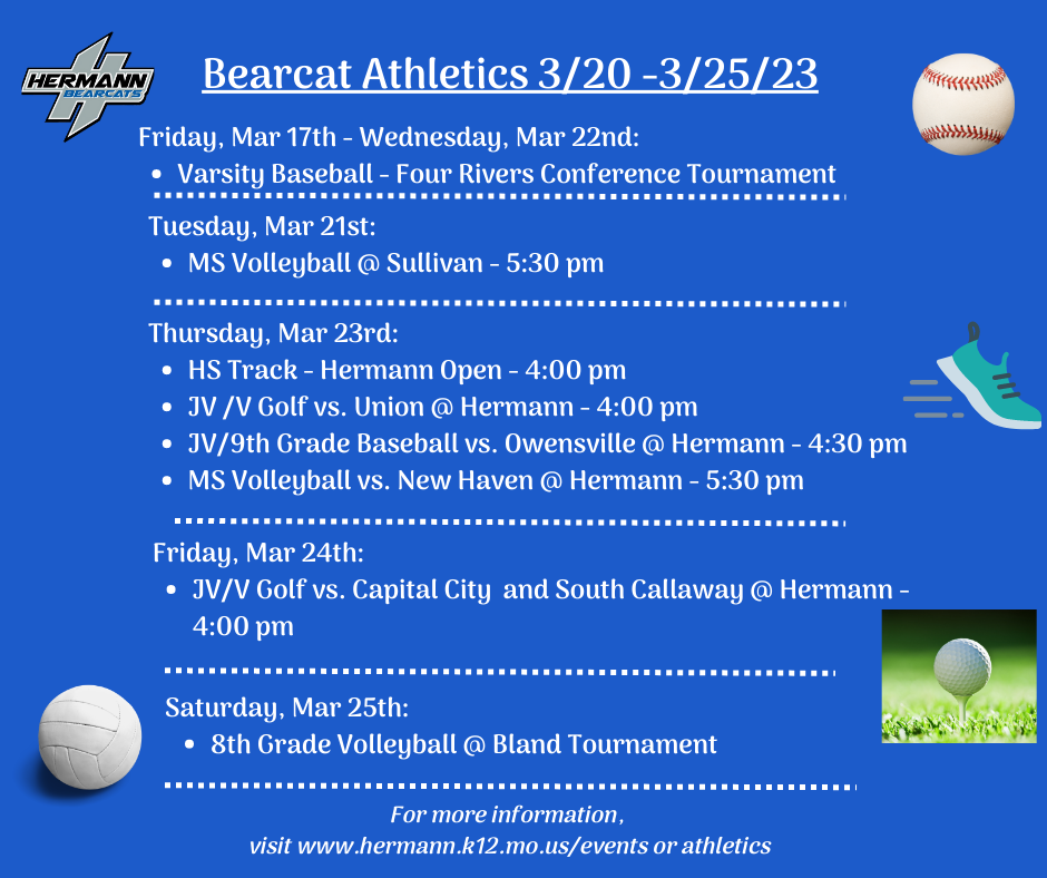 Bearcat Athletics March 20 - 25, 2023