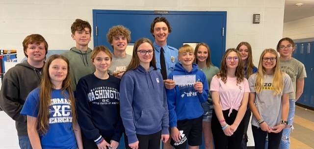 Middle School National Honor Society raised $275 for Hermann Fire Department - May 2023
