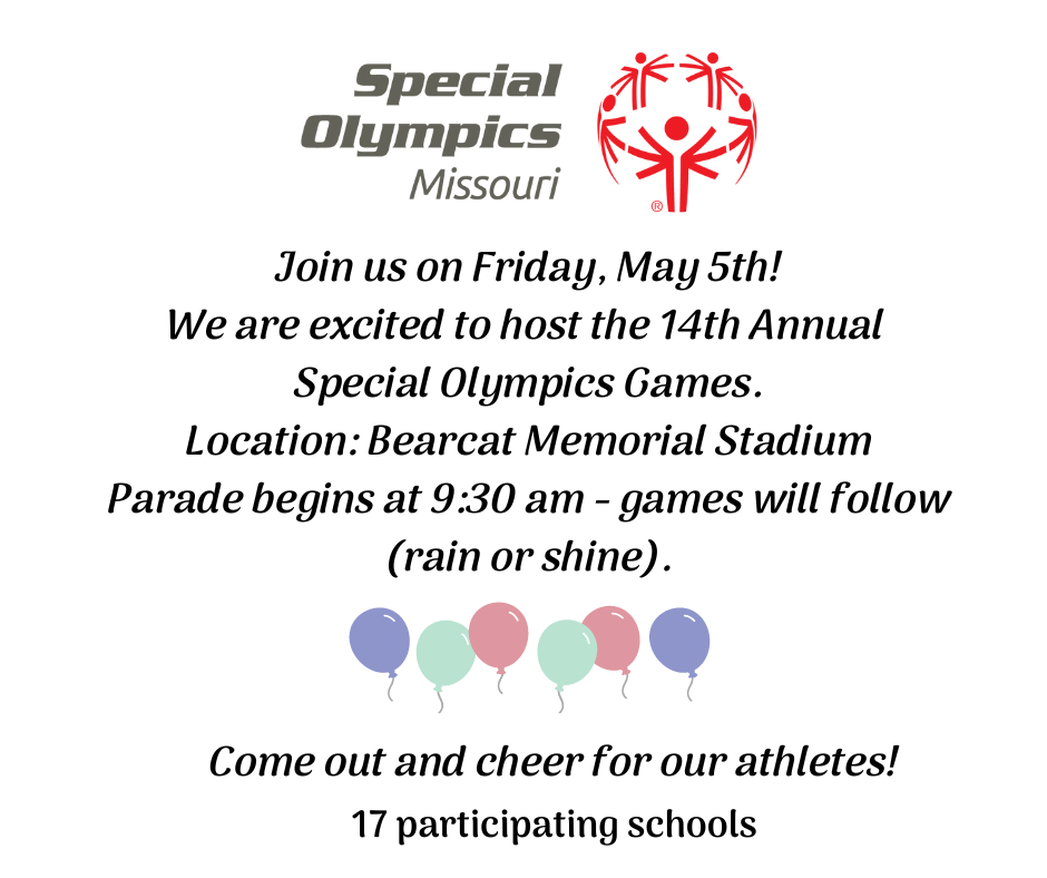 Special Olympics is Friday May 5, 2023 - parade at 9:30 am