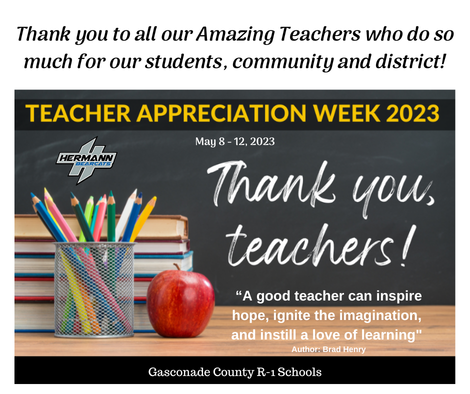 Teacher Appreciation Week May 8 - 12 2023