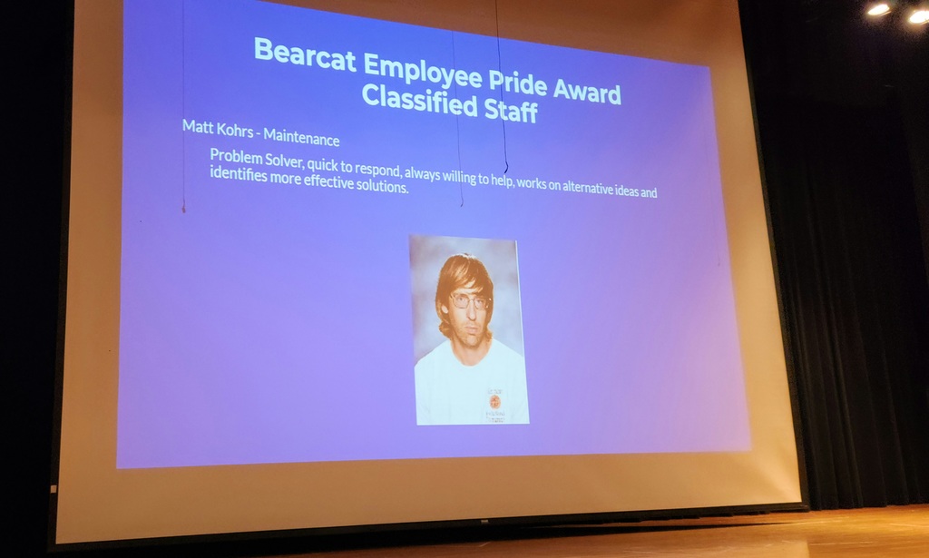 Matt Kohrs - Bearcat Employee Pride  Winner - May 2023